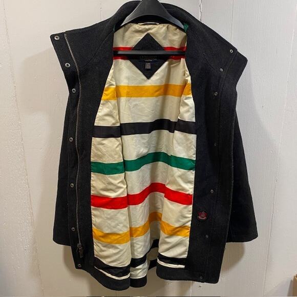 Vintage Pendleton Charcoal Gray Wool Lined Classic Campbell Pea Coat Women XL - Picture 4 of 13